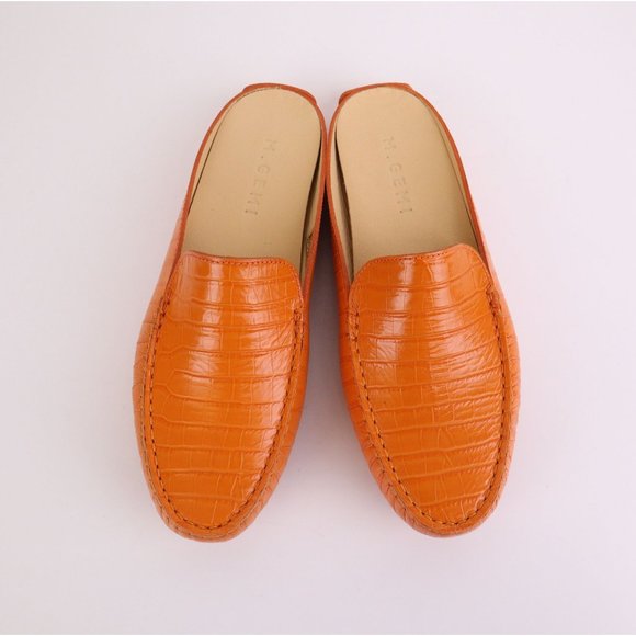NIB M.Gemi Croc Embossed FELIZE Mule Clementine 36.5, 38 - Picture 3 of 11